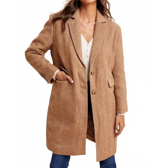 herringbone duster coat